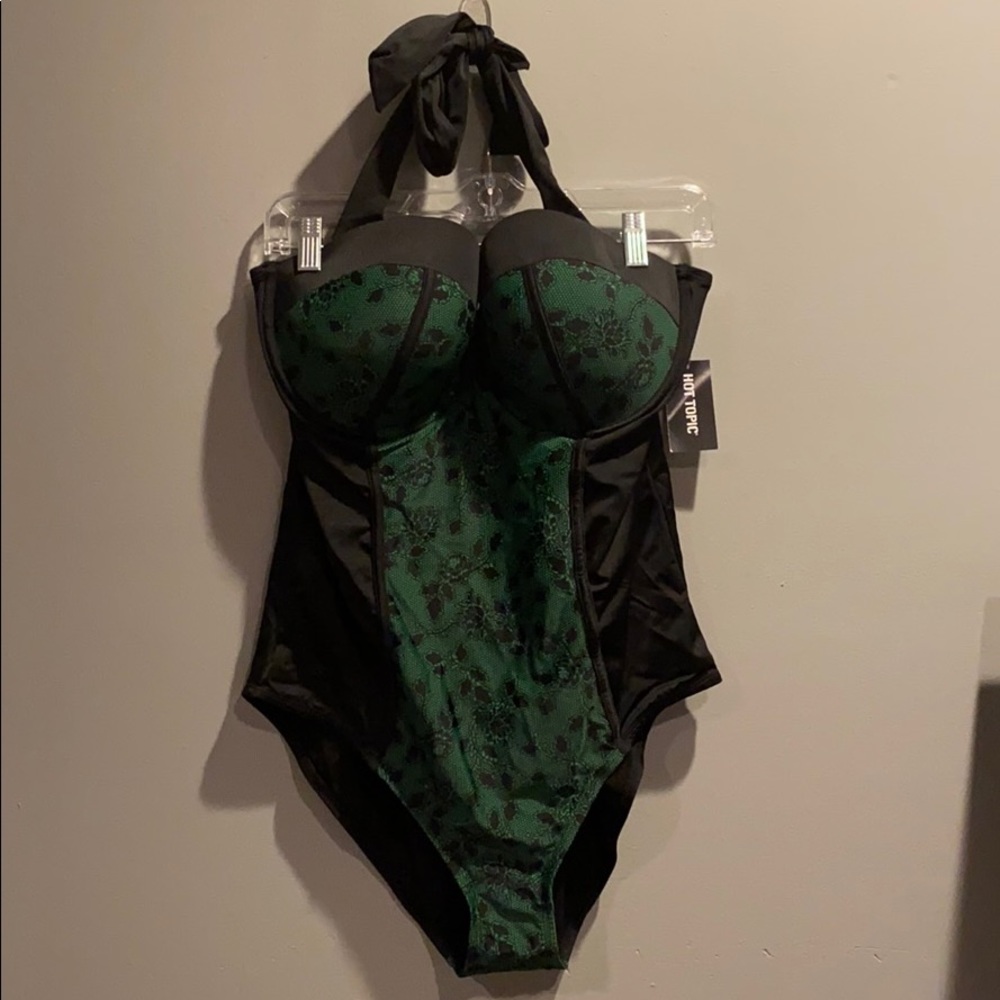 Brand new Green and Black Bathing Suit